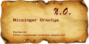 Nicsinger Orsolya névjegykártya